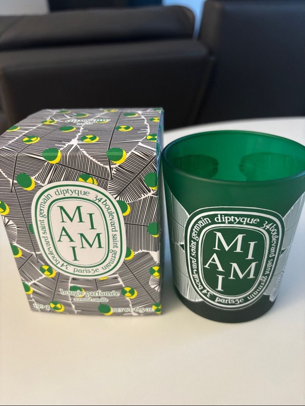 diptyque Miami scented candle glass container